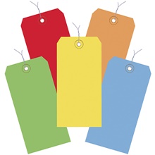 13 Pt. Shipping Tags - Assorted<br/>Color Packs - Pre-Wired