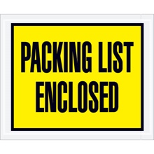 "Packing List Enclosed" (Full Face) Envelopes