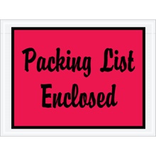 "Packing List Enclosed" (Full Face-Script) Envelopes